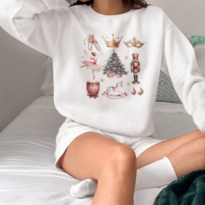 Coquette Christmas Ballet Sweatshirt – Holiday Elegance in Every Stitch